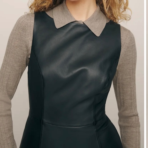 Reformation Veda Zenni Leather Mini Dress - Picture 3 of 8